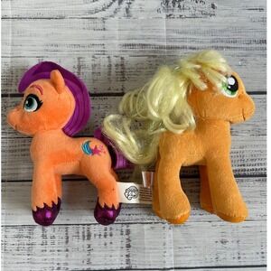 My Little Pony Plush Lot Sunny Starscout 2021 and Ty Sparkle Applejack 7 Inch
